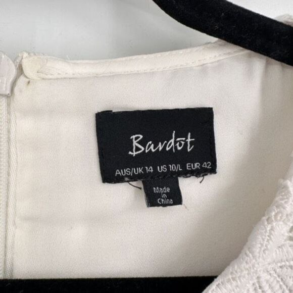 Bardot Reese White Floral Crochet Lace Dress Size 10 Party Dress‎ Up Black White - Picture 6 of 15